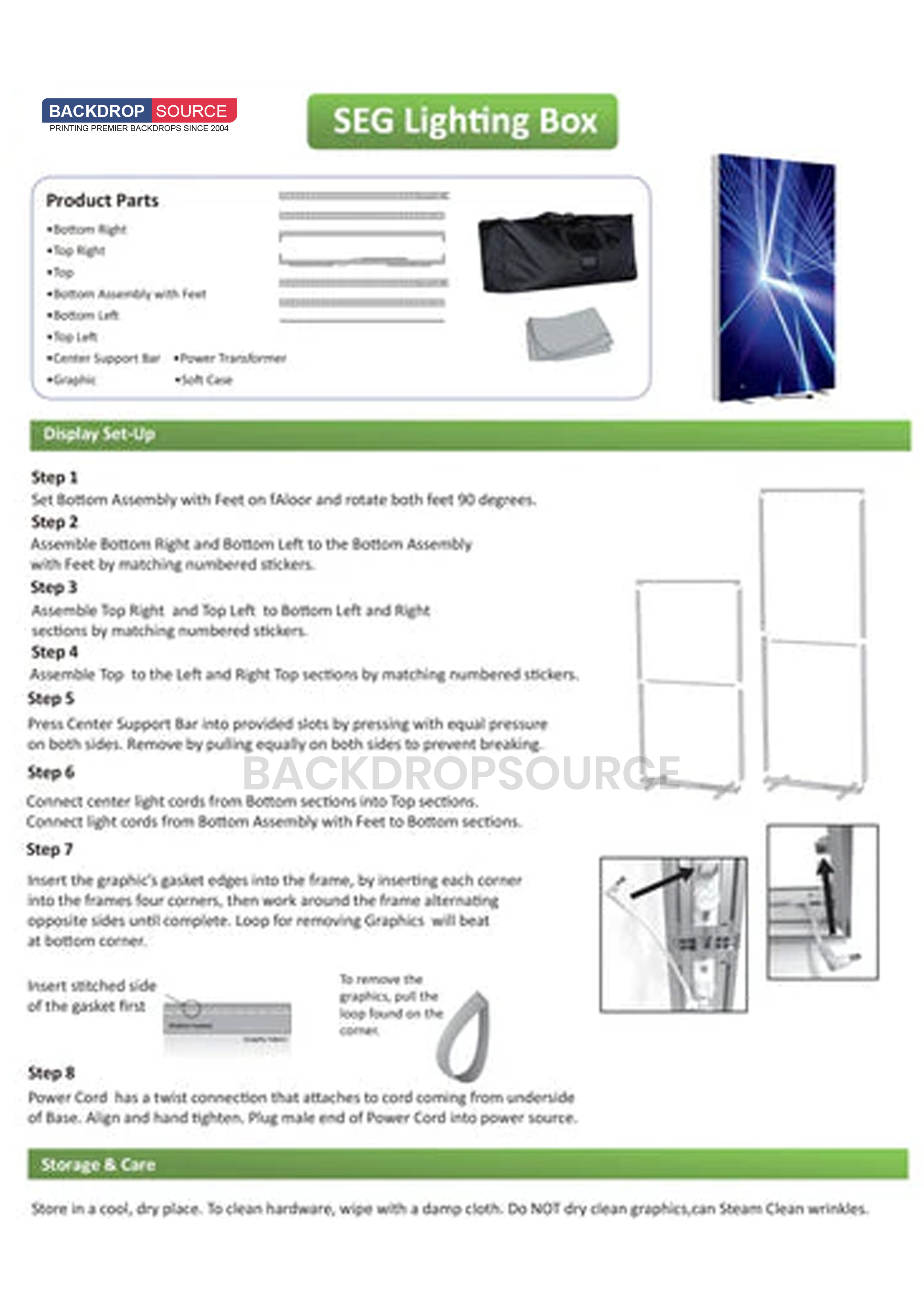 SEG Fabric LED Light Box - 1.2m W x 2m H