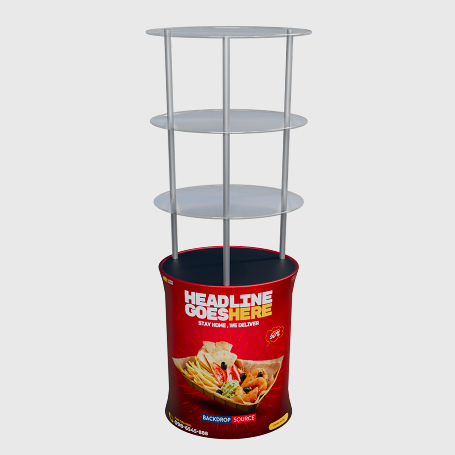Rectangular Counter Display with Triple Shelves