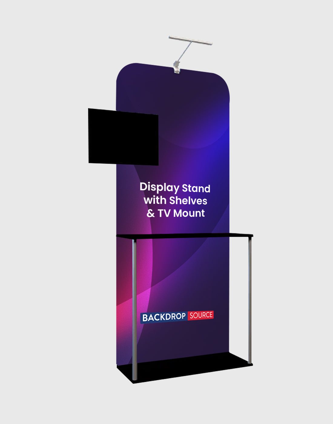 Exhibition Display Stand with Shelving & TV Mount