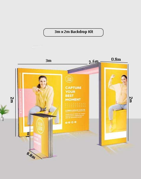 شاشة عرض ضوئية 3م SEG Modular Lightbox للمعارض التجارية - الطراز 1