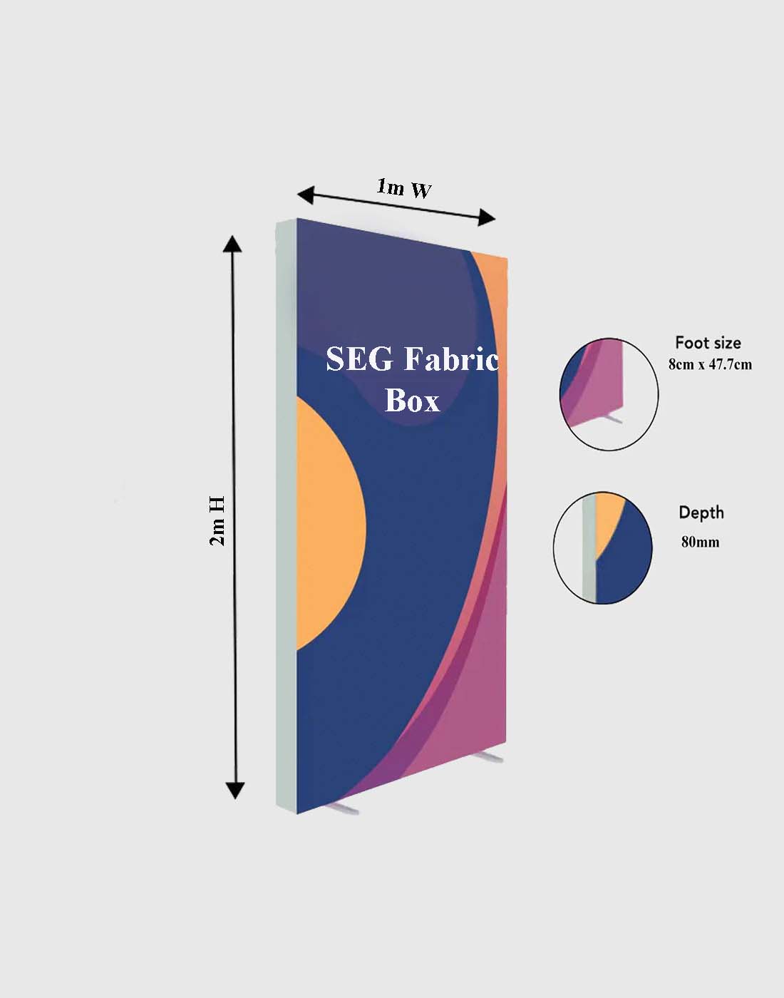 SEG Fabric Media Wall - 1m x 2m