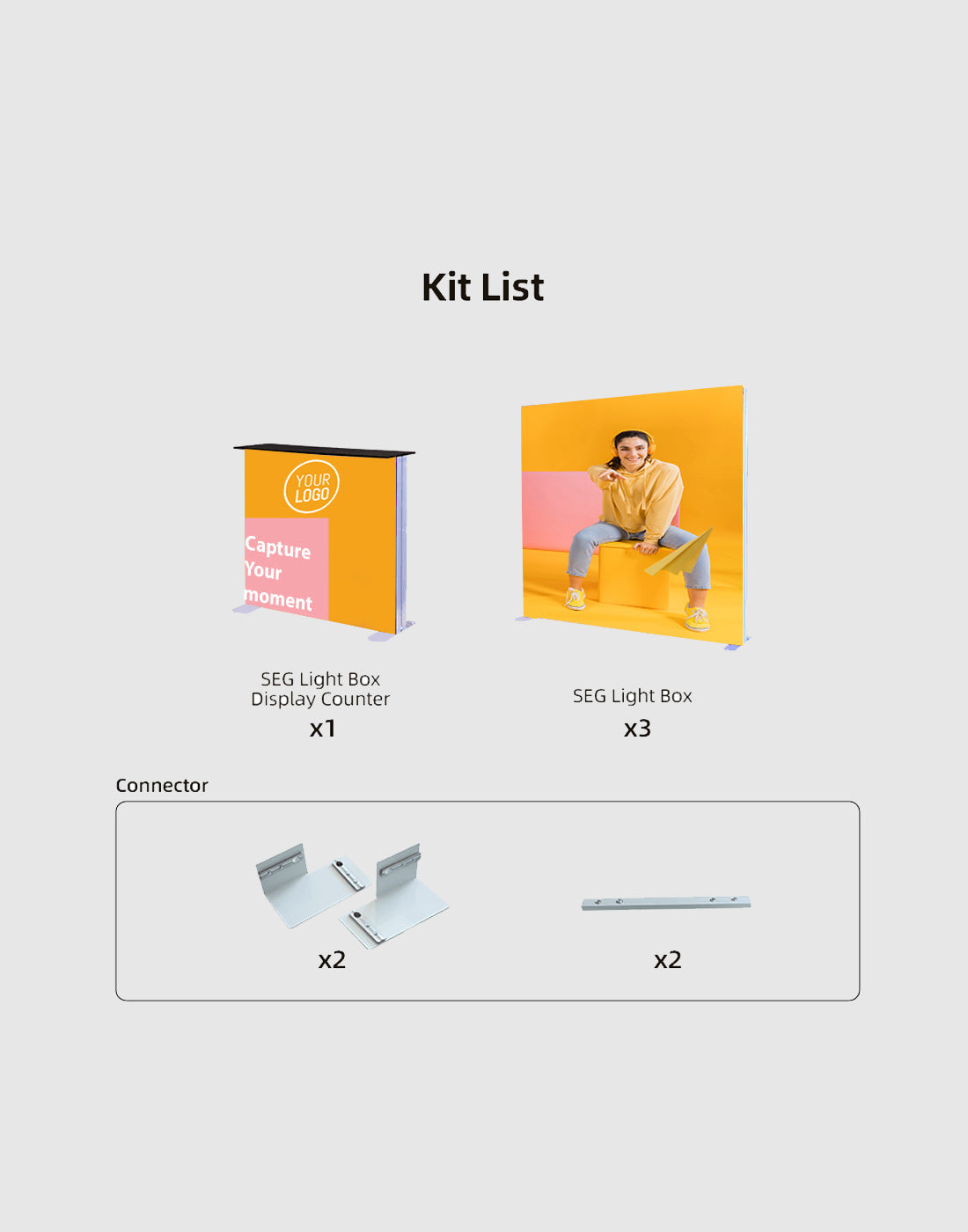 شاشة عرض ضوئية 3م SEG Modular Lightbox للمعارض التجارية - الطراز 1