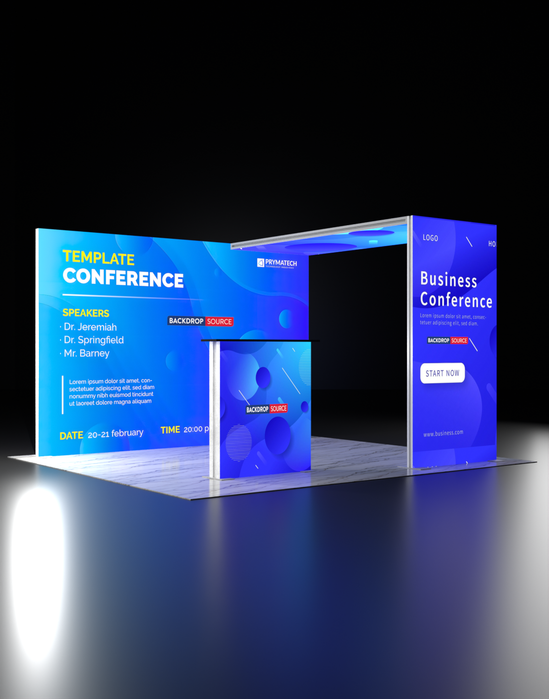 شاشة عرض ضوئية 3م SEG Modular Lightbox للمعارض التجارية - الطراز 1