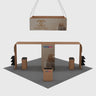 6x6m Gallery Booth with Entry Arch Towers, TV Mounts & Counters