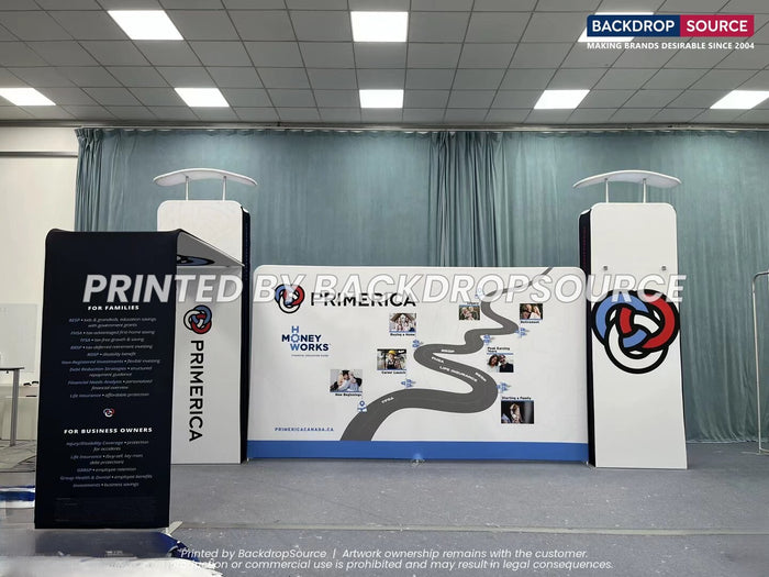 Straight Backdrop with 3D Wall & Arch Exhibition Kit