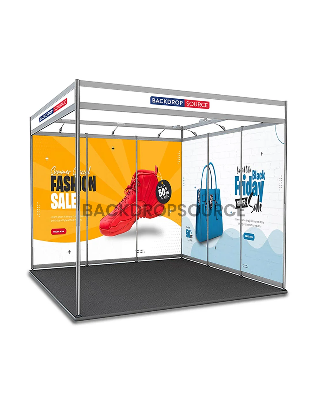 Excel Shell Booth 2m x 3m Shell Scheme Exhibition Graphics Printing – Backdropsource UAE