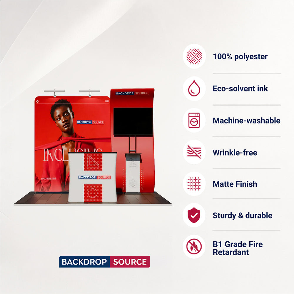3x3m Curved Tension Fabric Backwall Display