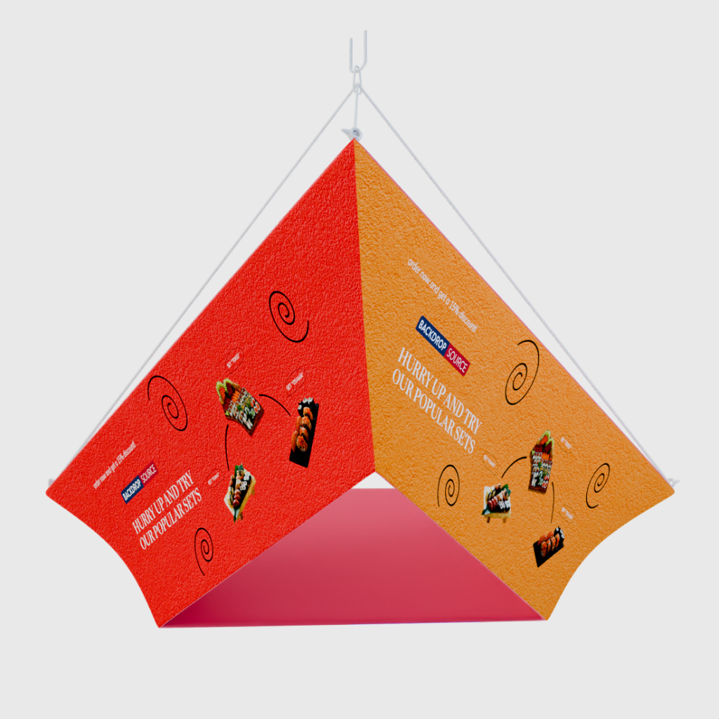 Triangular Display Folder Tapered Triangle Hanging Display – Backdropsource UAE