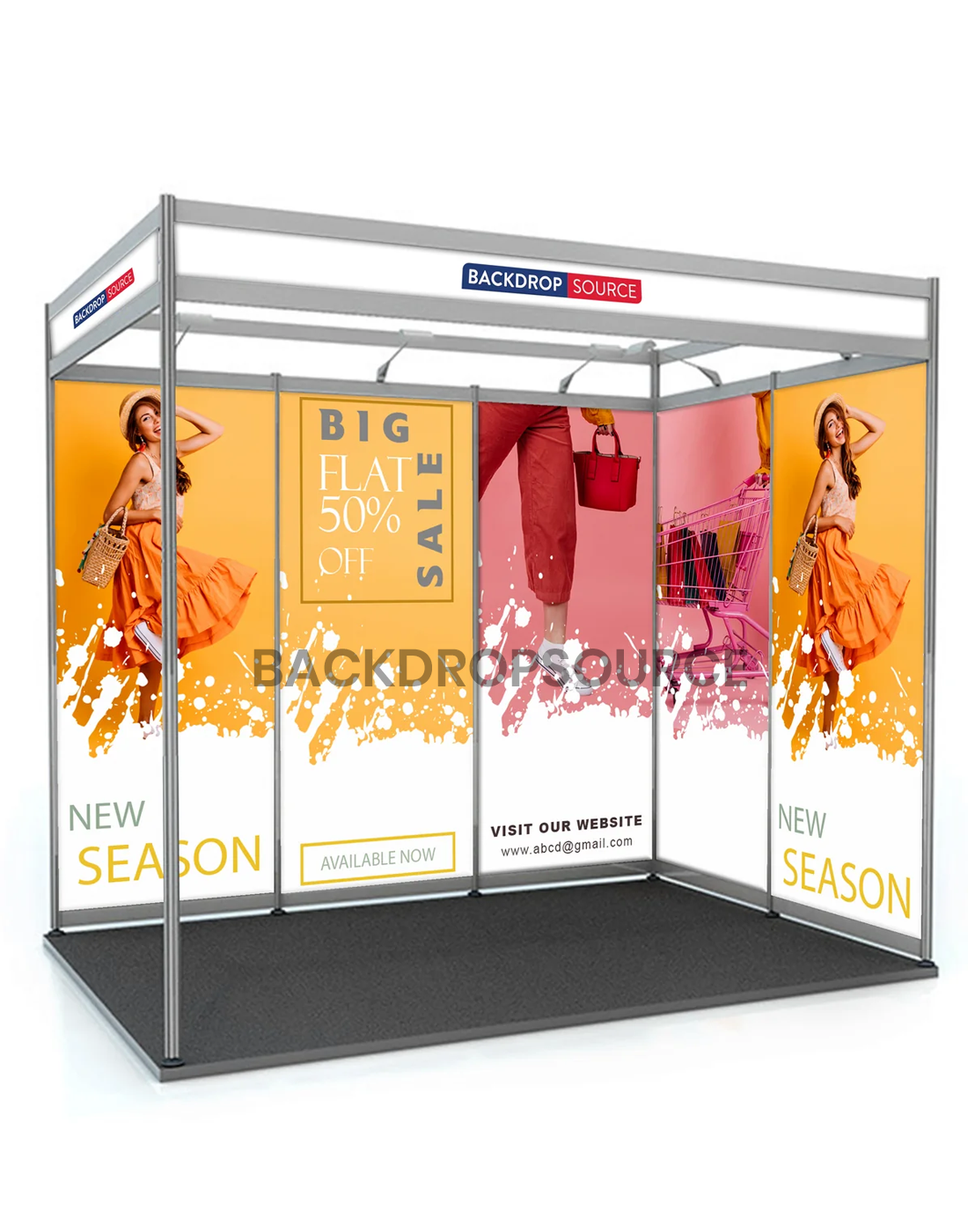 Colapsable Booth Backdrop Shell 3m x 4m Shell Scheme Exhibition Graphics Printing – Backdropsource UAE