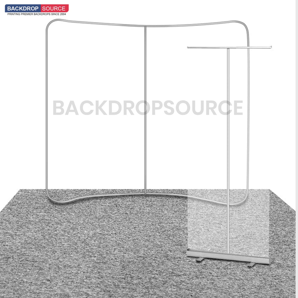 3x3m Trade Show Booth Kit with Backwall & Roll-Up Banner Stand
