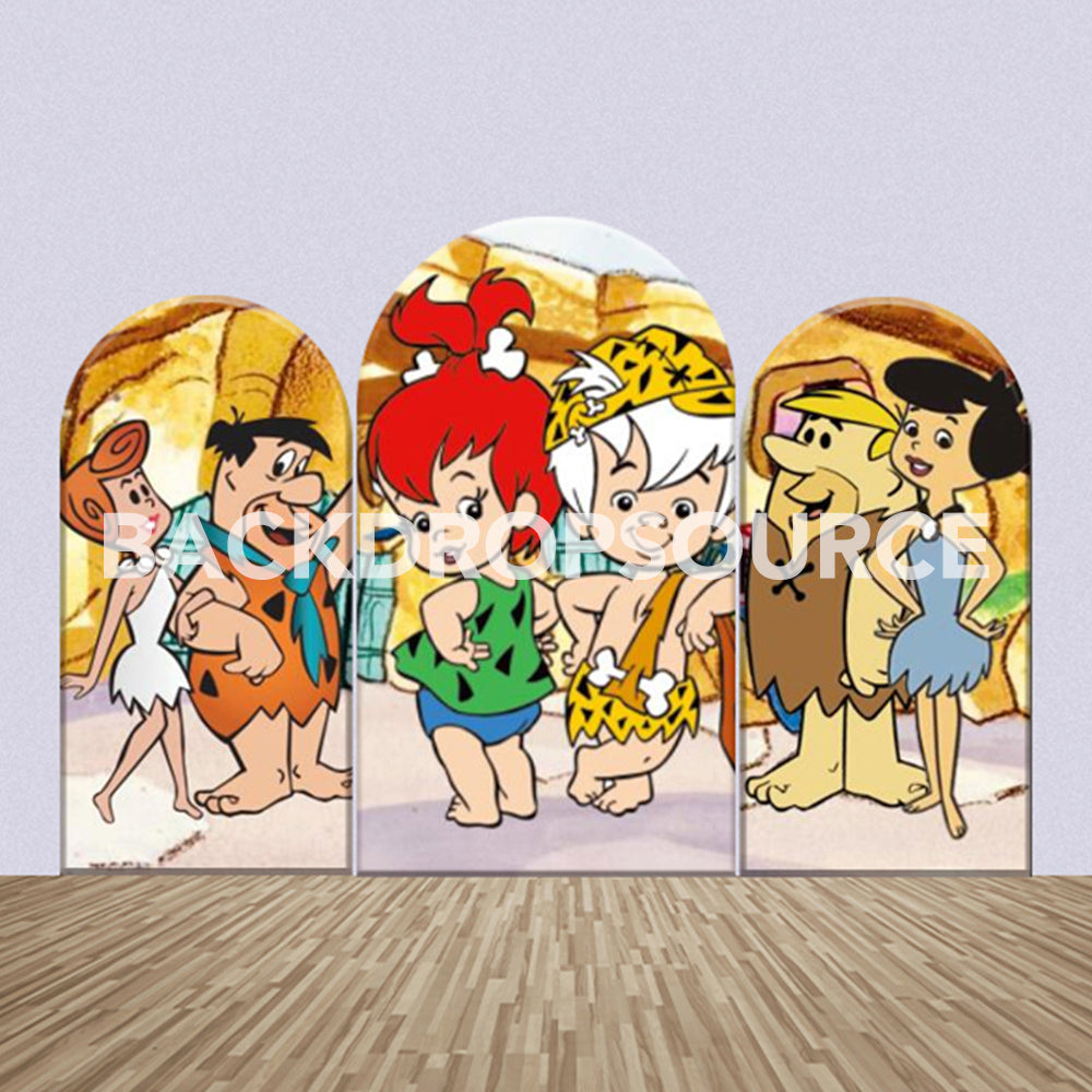 The Flintstones Themed Party Backdrop Media Sets for Birthday / Events/ Weddings - Backdropsource