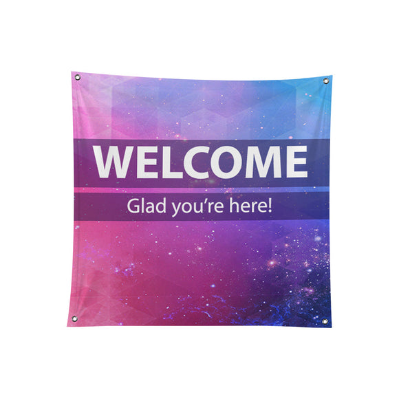 Church Welcome Design Polyester Banner - Backdropsource