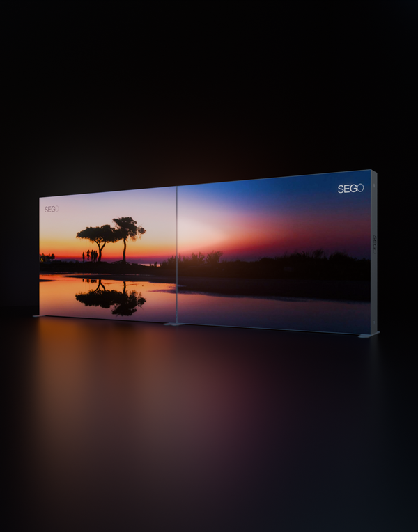 6x3m Backlit SEGO Lightbox Wall with 2 Frames