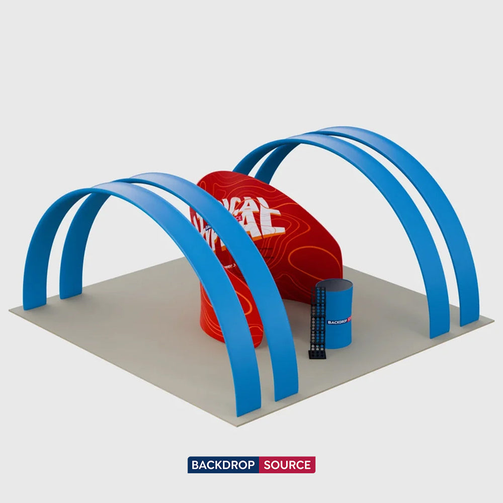 6x3m Booth Kit with Enclosed Meeting Pod & 4 Round Arches
