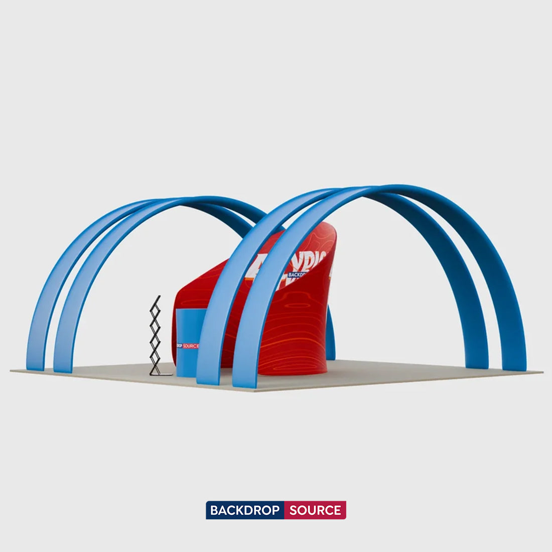 6x3m Booth Kit with Enclosed Meeting Pod & 4 Round Arches