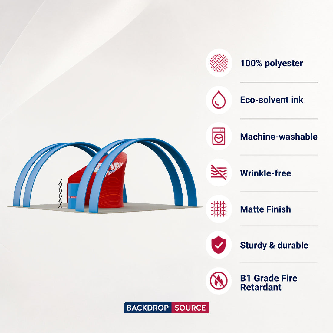 6x3m Booth Kit with Enclosed Meeting Pod & 4 Round Arches