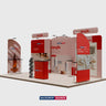 6x3m Booth Kit with Round-Top Backwall, Shelving & Counter