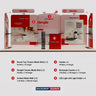 6x3m Booth Kit with Round-Top Backwall, Shelving & Counter