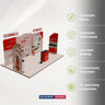 6x3m Booth Kit with Round-Top Backwall, Shelving & Counter