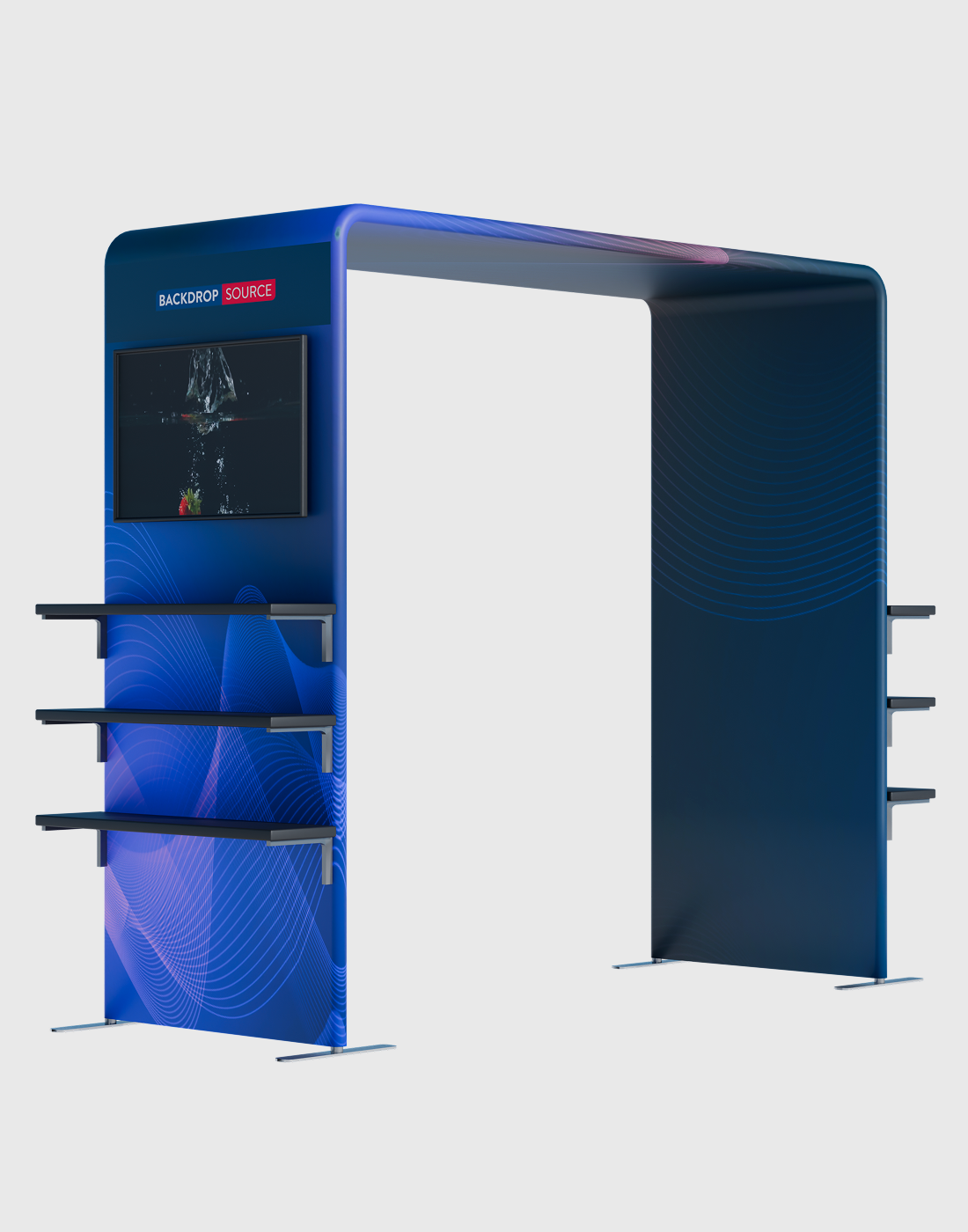 Square Arch Display with Shelf & TV Rack