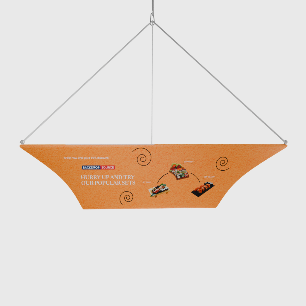 Triangular Paper Display Tapered Triangle Hanging Display – Backdropsource UAE