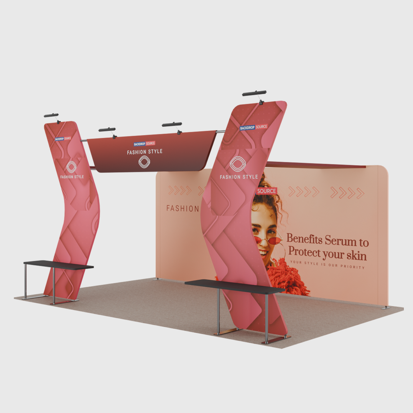 Portable Exhibit Display 10ft - Model 9 - Backdropsource