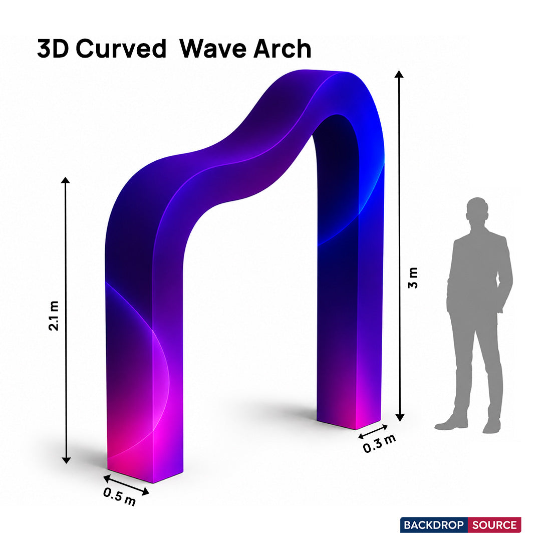 3D Curved Wave Arch Backdrop