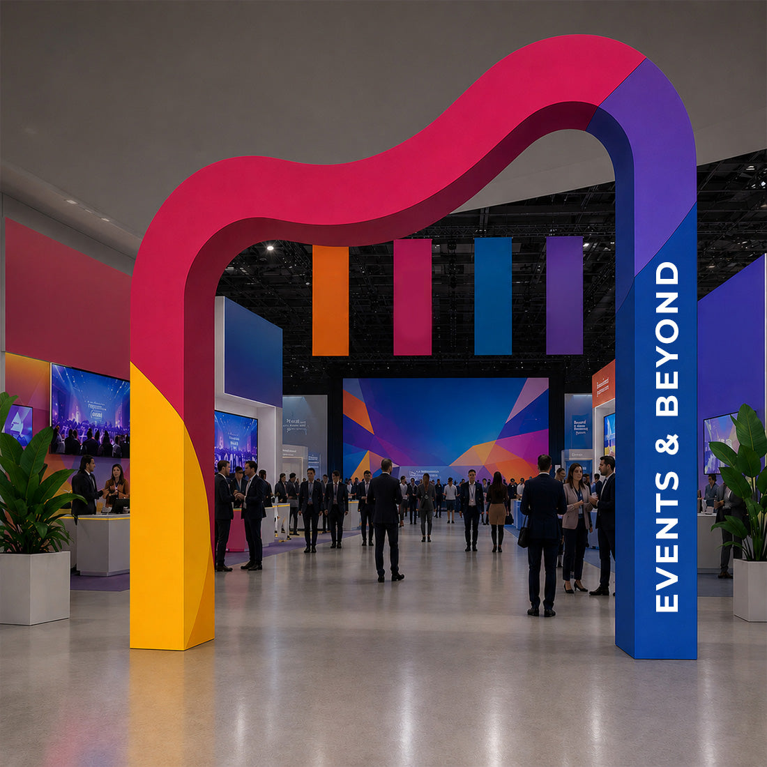 3D Curved Wave Arch Backdrop