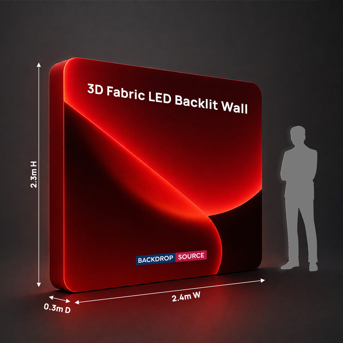 حائط بإضاءة خلفية LED من القماش ثلاثي الأبعاد