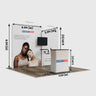 3x3m Booth Kit with Wide Straight Wall & Inclined Side Panel