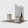 3x3m Booth Kit with Wide Straight Wall & Inclined Side Panel