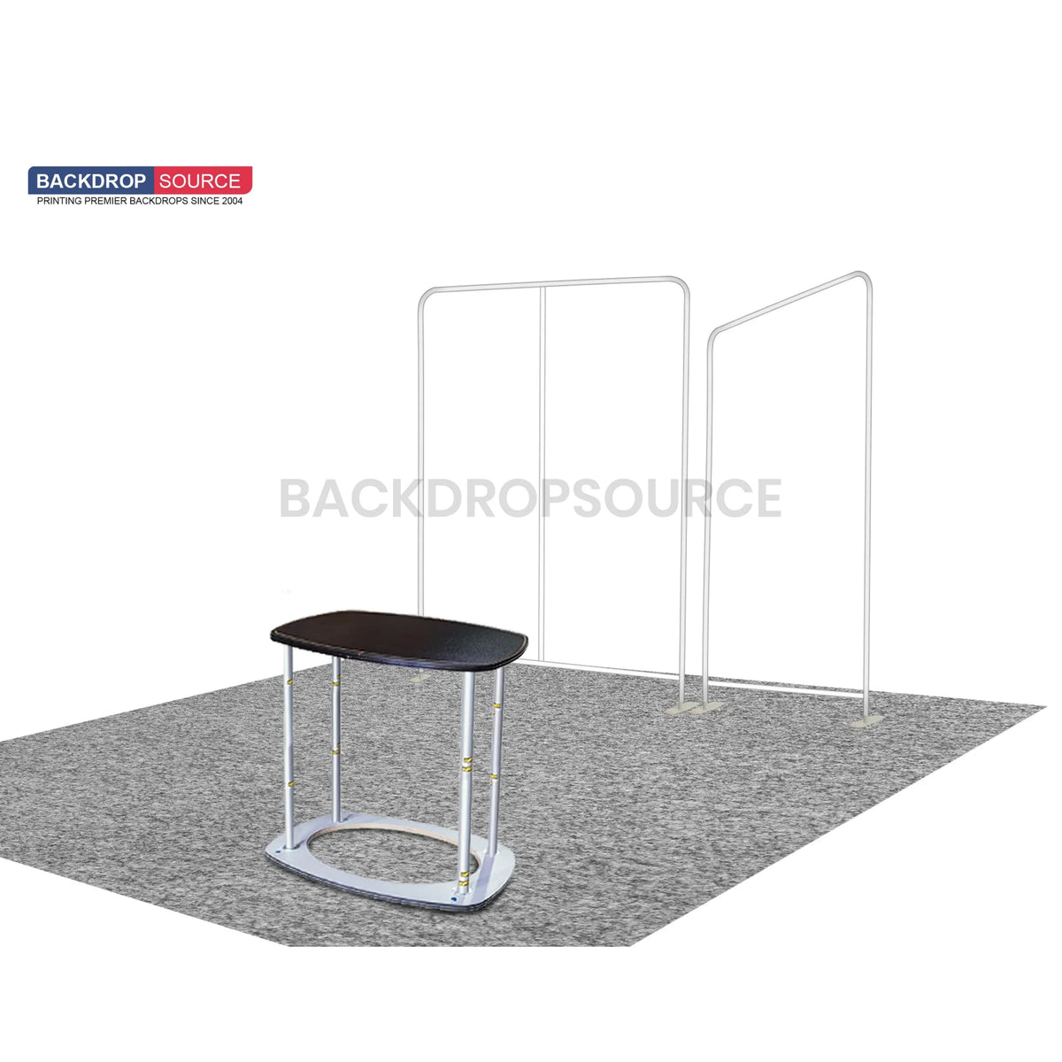 3x3m Booth Kit with Wide Straight Wall & Inclined Side Panel