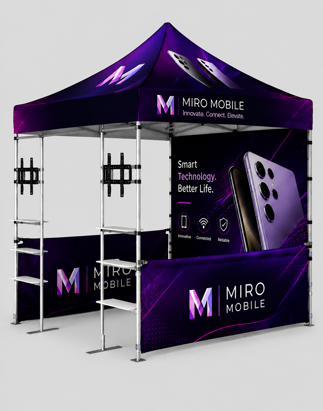 3m x 3m Canopy Kit with Shelving & TV Mounts