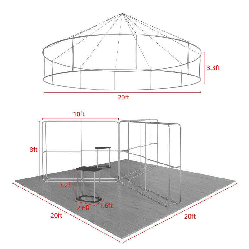 Modular Booth Kits 6m x 6m - Model 10