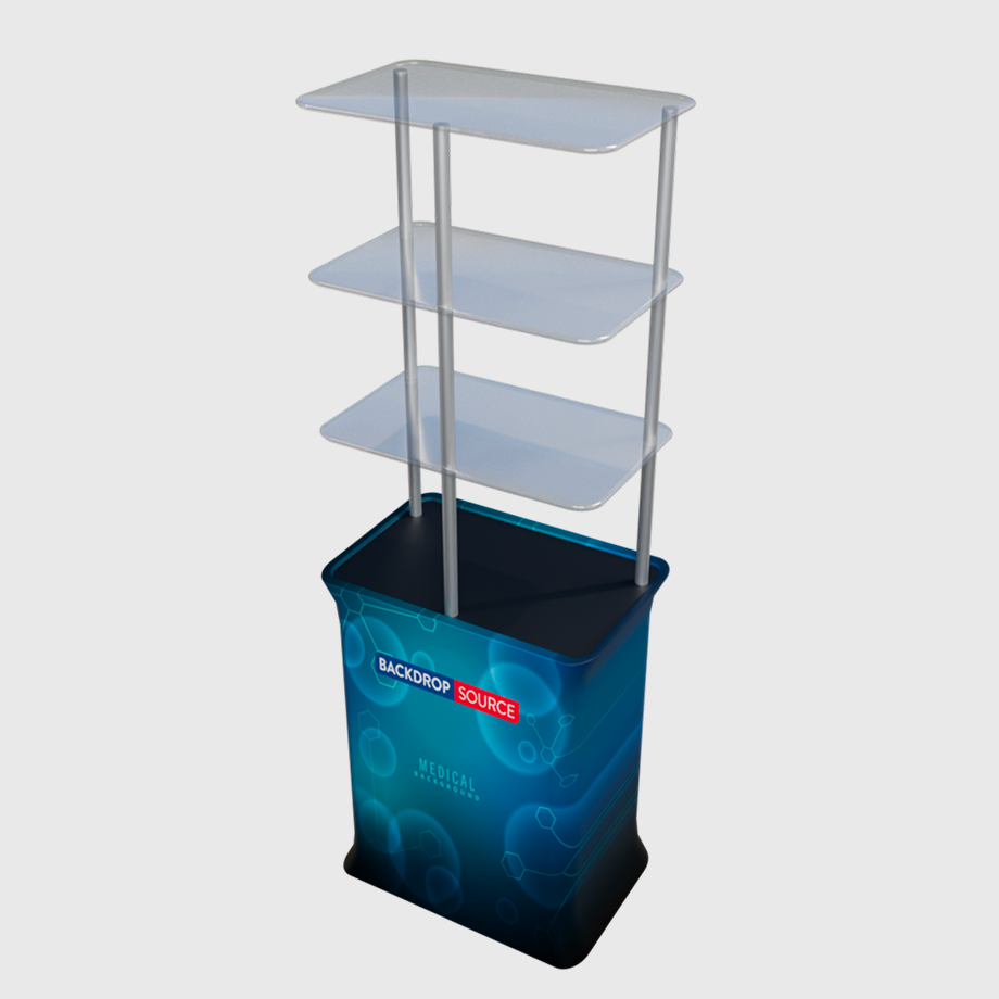 Retangular Retail Display Rectangular Counter Display with Triple Shelves – Backdropsource UAE