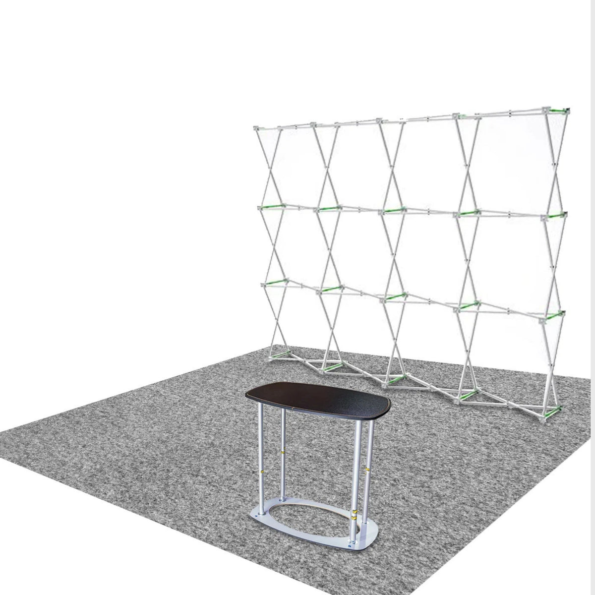 3x3m Straight Popup Booth Kit with Counter & LED Lights