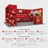 3x6m 3D Media Wall Booth Kit with L-Shape Corner & Counter