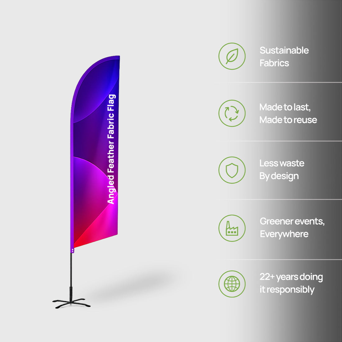 Angled Feather Fabric Flag
