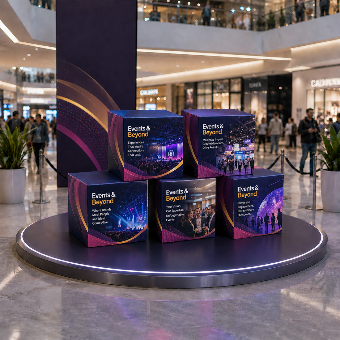 5 Sets of Stretch Fabric Displays for Product Showcase