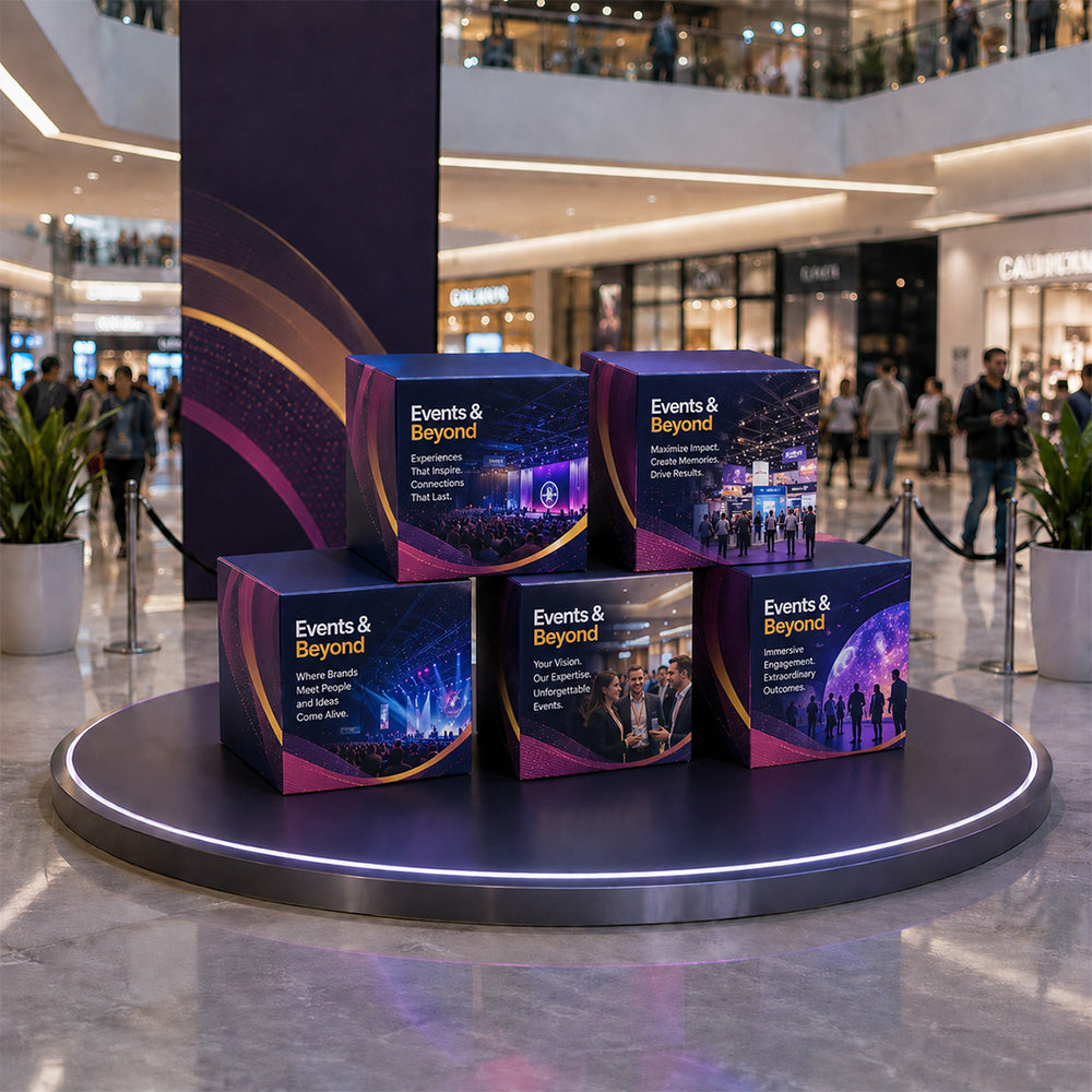 5 Sets of Stretch Fabric Displays for Product Showcase
