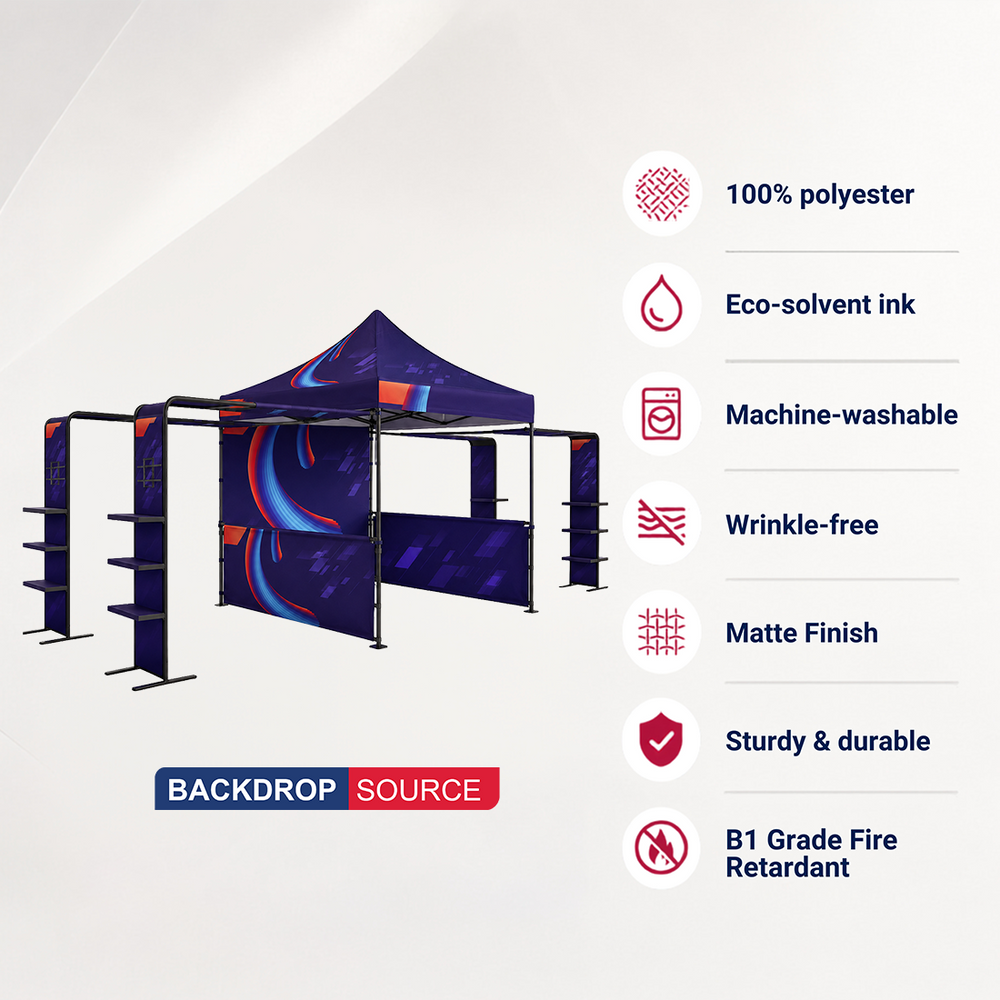 3m x 3m Canopy Kit with L-Shaped Wings & 4 TV Displays