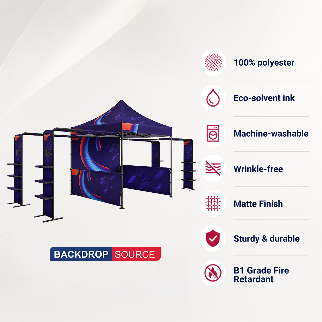 3m x 3m Canopy Kit with L-Shaped Wings & 4 TV Displays