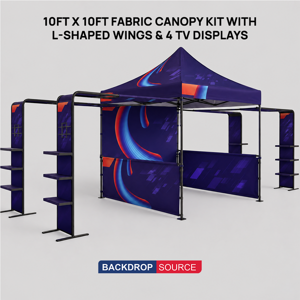 3m x 3m Canopy Kit with L-Shaped Wings & 4 TV Displays