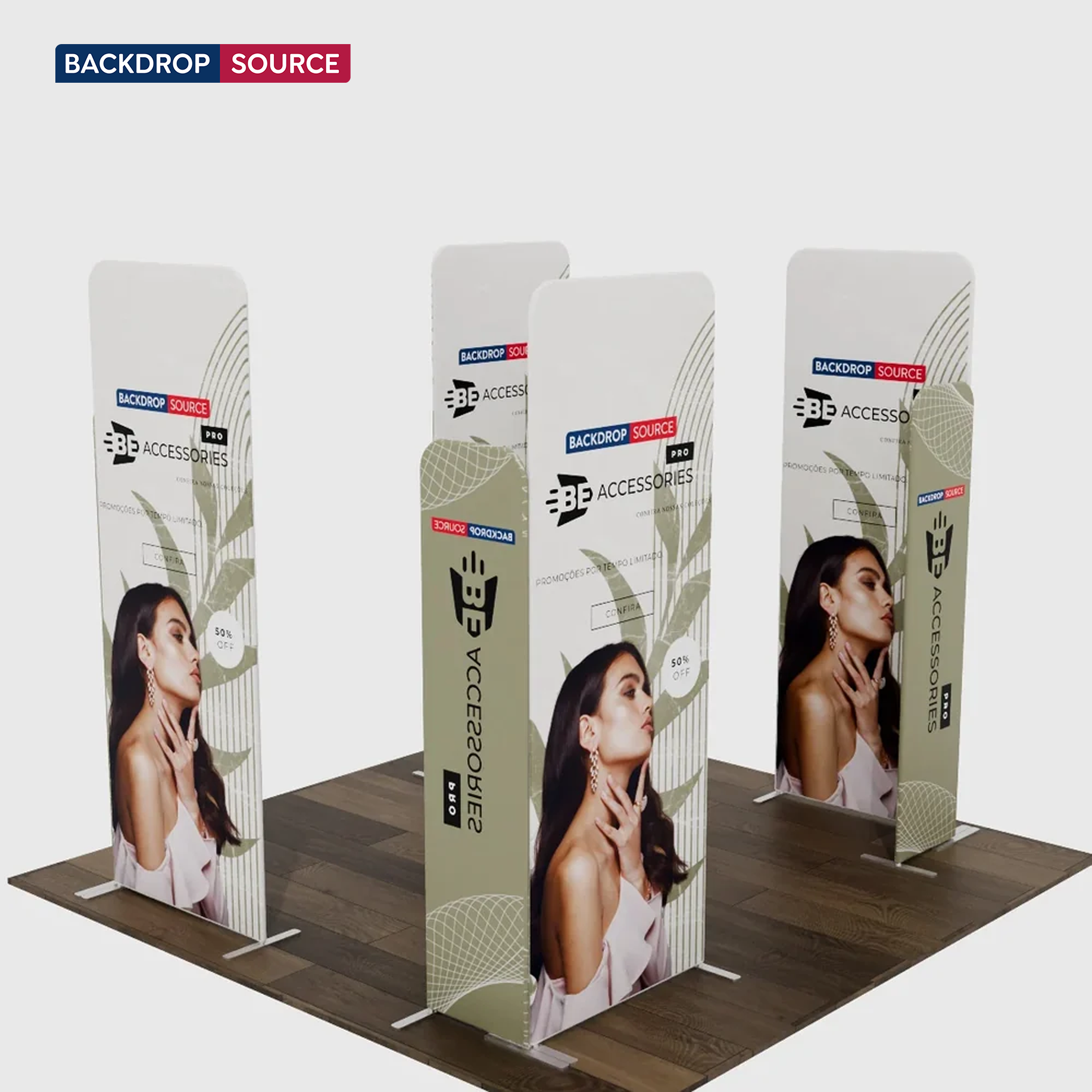 Magnetic Fabric Booth Display - Model 4 (3m x 3m)