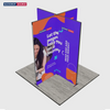 Folding SEG Display Tower with 4 Panels