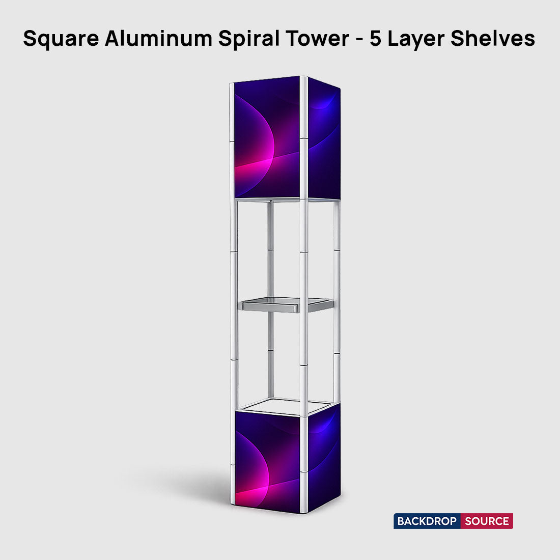 Square Portable Aluminum Spiral Tower Display