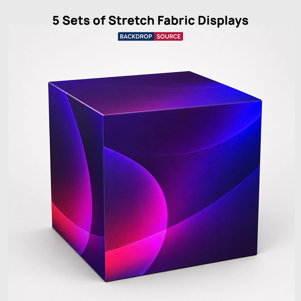 5 Sets of Stretch Fabric Displays for Product Showcase
