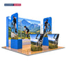 3x3m 3D Media Wall Booth Kit with Acrylic Shelves & 4 Counters