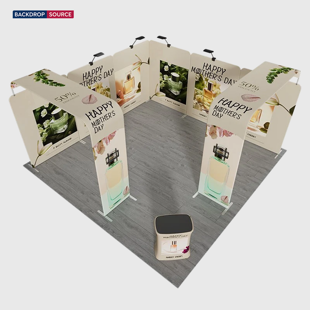 6x6m Magnetic Booth Kit with 2 TV Displays & Counter