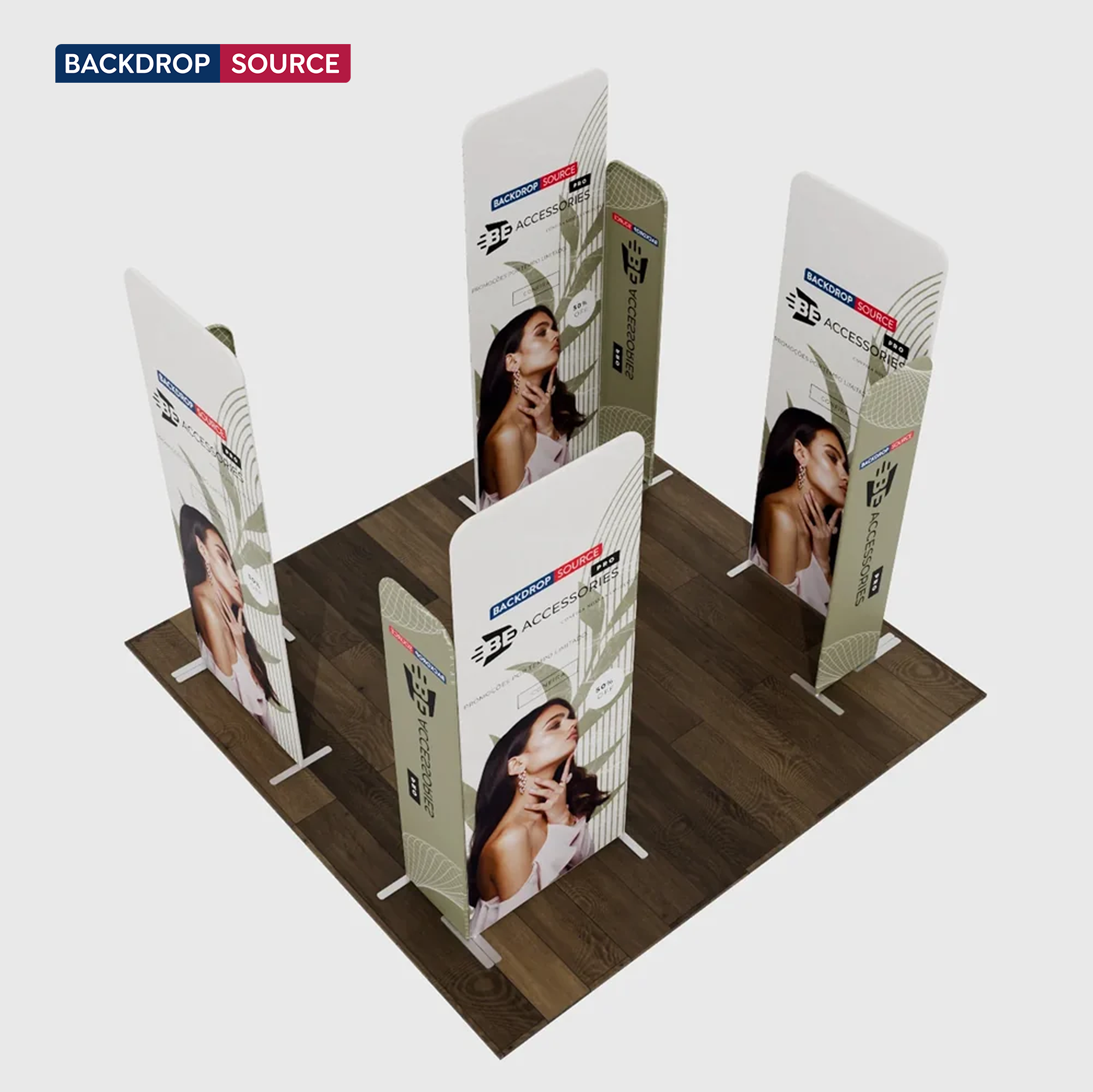 Magnetic Fabric Booth Display - Model 4 (3m x 3m)